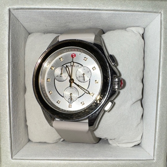 Michele Silver Strap (missing tie) watch & new battery
